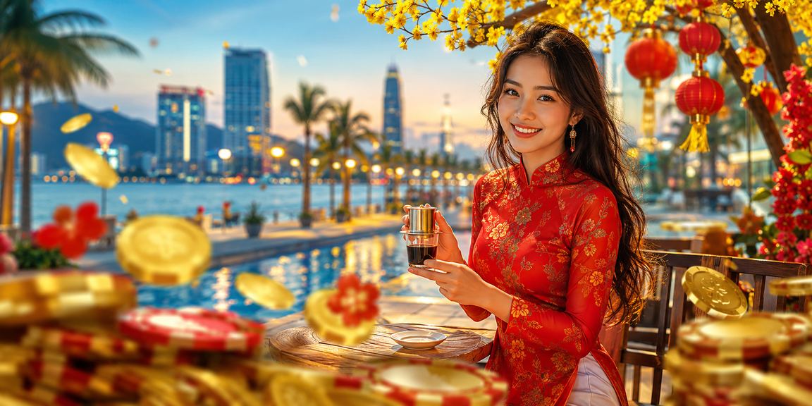Khách hàng trải nghiệm giao dịch tài chính tại quán cà phê Đà Nẵng